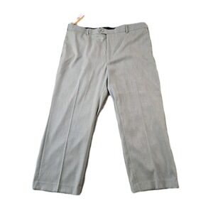 NWT Savane Men's Comfort Waist Straight Fit Flat Front Pants Permanent Crease 44